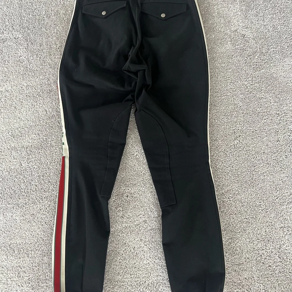 GUCCI Black Riding Trousers Tapered Leg, Black/Red/Green and crème - Picture 2 of 2